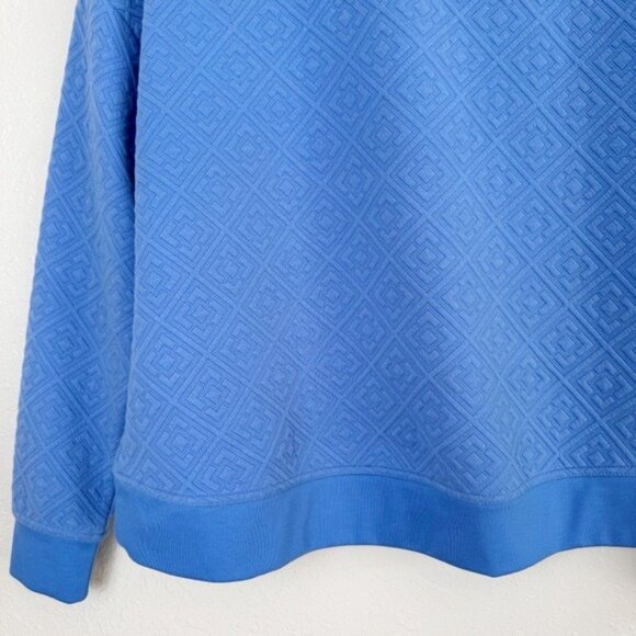 Tommy Bahama everyday active blue quilted mock neck pullover sweatshirt L - Picture 10 of 12